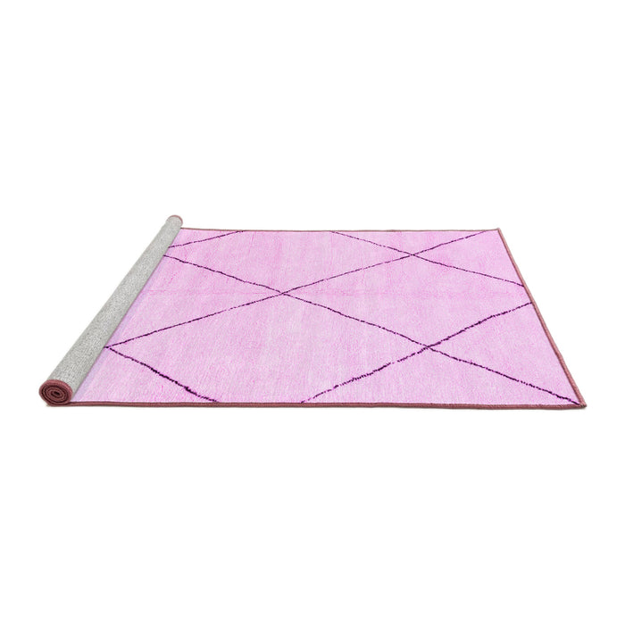Sideview of Machine Washable Oriental Pink Modern Rug, wshabs1815pnk