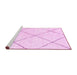 Sideview of Machine Washable Oriental Pink Modern Rug, wshabs1815pnk