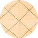 Round Oriental Orange Modern Rug, abs1815org