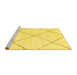 Sideview of Machine Washable Oriental Yellow Modern Rug, wshabs1815yw