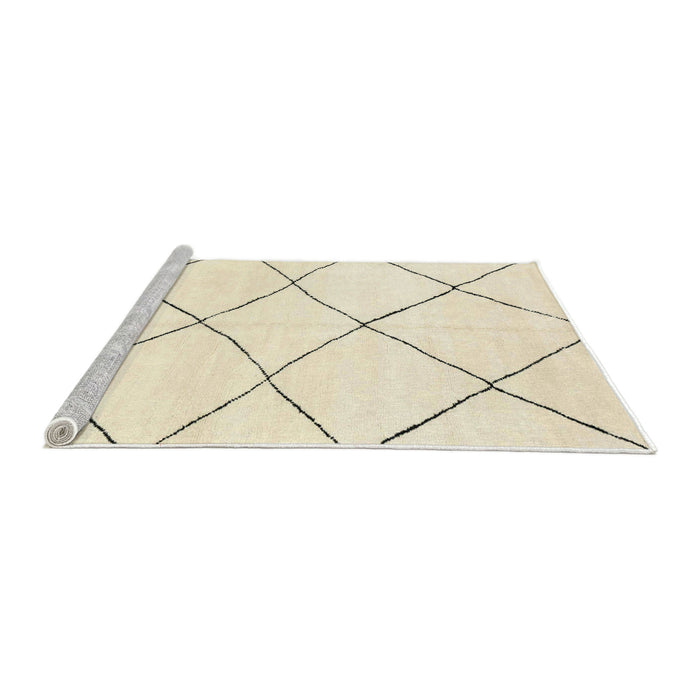 Sideview of Machine Washable Abstract Khaki Gold Rug, wshabs1816
