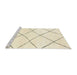 Sideview of Machine Washable Abstract Khaki Gold Rug, wshabs1816