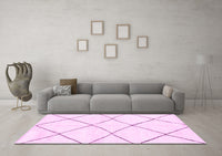 Machine Washable Oriental Pink Modern Rug, wshabs1816pnk