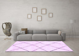 Machine Washable Oriental Purple Modern Area Rugs in a Living Room, wshabs1816pur