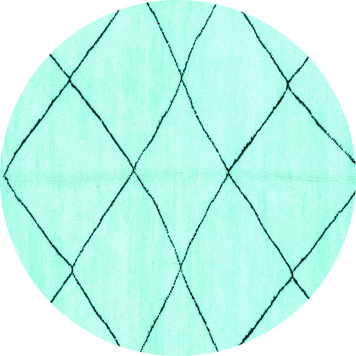 Round Oriental Turquoise Modern Rug, abs1816turq