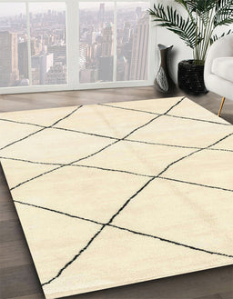 Abstract Khaki Gold Oriental Rug in Family Room, abs1816