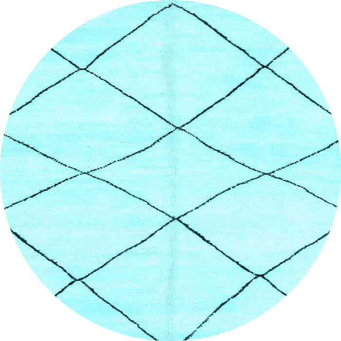 Round Oriental Light Blue Modern Rug, abs1816lblu