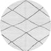 Round Oriental Gray Modern Rug, abs1816gry