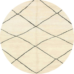 Round Abstract Khaki Gold Oriental Rug, abs1816