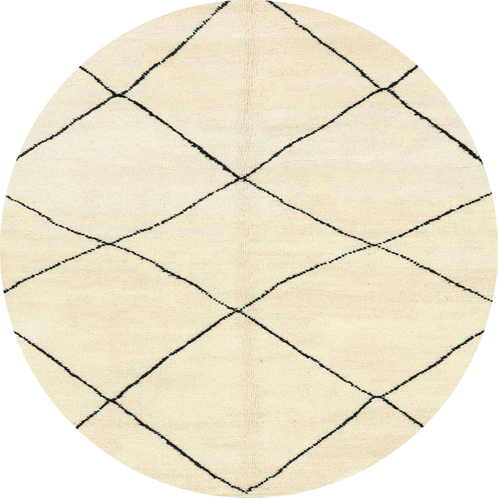 Round Abstract Khaki Gold Oriental Rug, abs1816