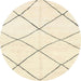 Round Abstract Khaki Gold Oriental Rug, abs1816