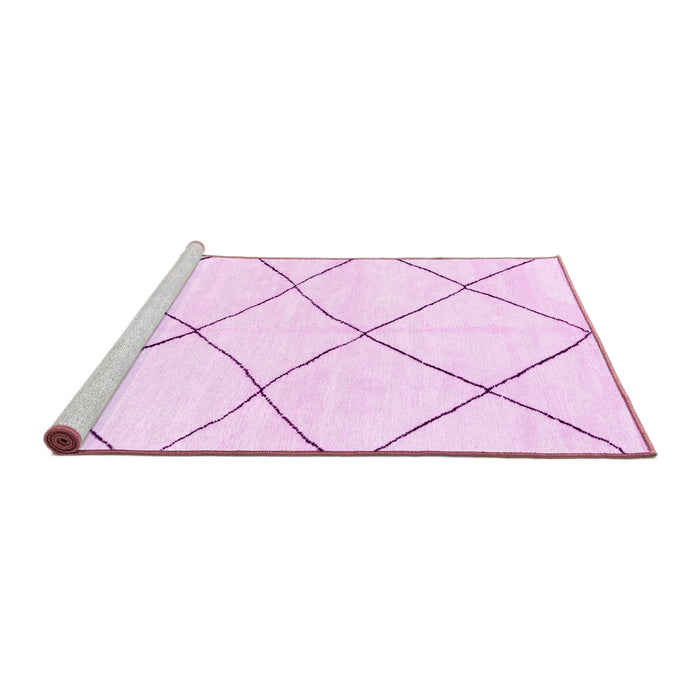 Sideview of Machine Washable Oriental Pink Modern Rug, wshabs1816pnk