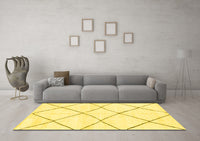 Machine Washable Oriental Yellow Modern Rug, wshabs1816yw