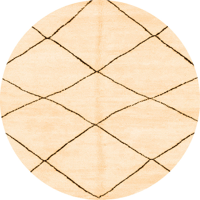 Round Oriental Orange Modern Rug, abs1816org