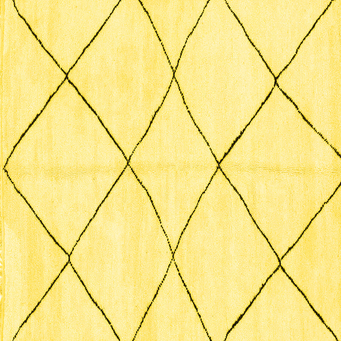 Square Machine Washable Oriental Yellow Modern Rug, wshabs1816yw