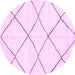 Round Oriental Pink Modern Rug, abs1816pnk