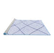 Sideview of Machine Washable Oriental Blue Modern Rug, wshabs1816blu