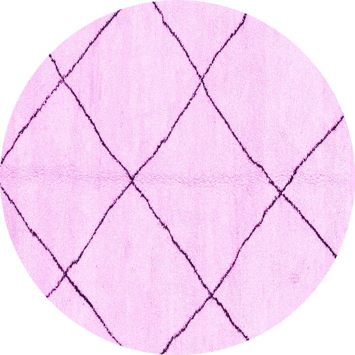 Round Oriental Pink Modern Rug, abs1817pnk