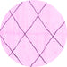 Round Oriental Pink Modern Rug, abs1817pnk