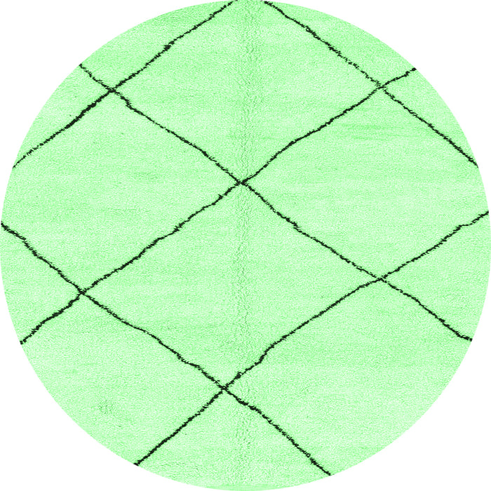 Round Machine Washable Oriental Emerald Green Modern Area Rugs, wshabs1817emgrn