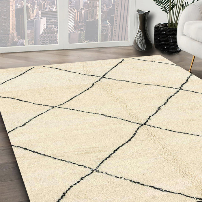 Abstract Brown Oriental Rug in Family Room, abs1817