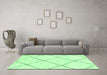 Machine Washable Oriental Emerald Green Modern Area Rugs in a Living Room,, wshabs1817emgrn