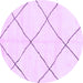 Round Oriental Purple Modern Rug, abs1817pur