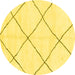 Round Oriental Yellow Modern Rug, abs1817yw