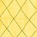 Square Machine Washable Oriental Yellow Modern Rug, wshabs1817yw