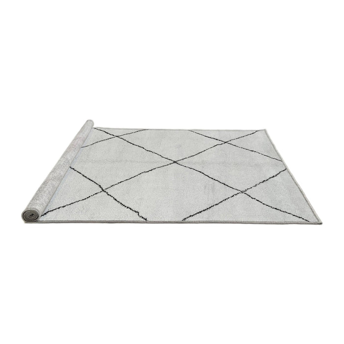 Sideview of Machine Washable Oriental Gray Modern Rug, wshabs1817gry