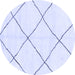 Round Oriental Blue Modern Rug, abs1817blu