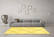 Machine Washable Oriental Yellow Modern Rug in a Living Room, wshabs1817yw