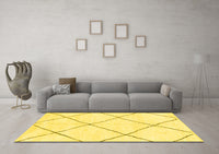 Machine Washable Oriental Yellow Modern Rug, wshabs1817yw