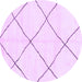 Round Machine Washable Oriental Purple Modern Area Rugs, wshabs1817pur