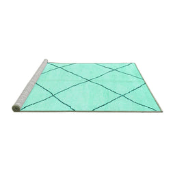 Sideview of Machine Washable Oriental Turquoise Modern Area Rugs, wshabs1817turq