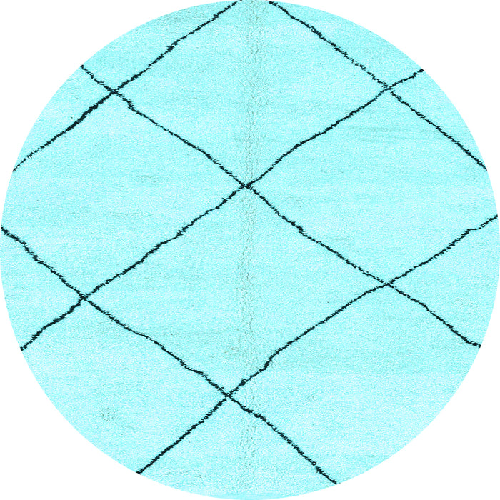 Round Oriental Light Blue Modern Rug, abs1817lblu