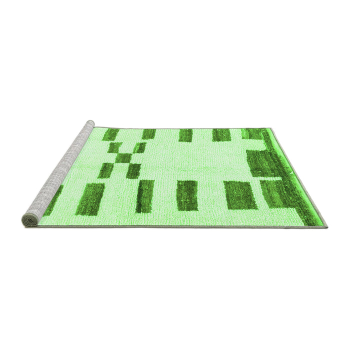 Sideview of Machine Washable Oriental Green Modern Area Rugs, wshabs1818grn