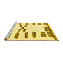 Sideview of Machine Washable Oriental Yellow Modern Rug, wshabs1818yw