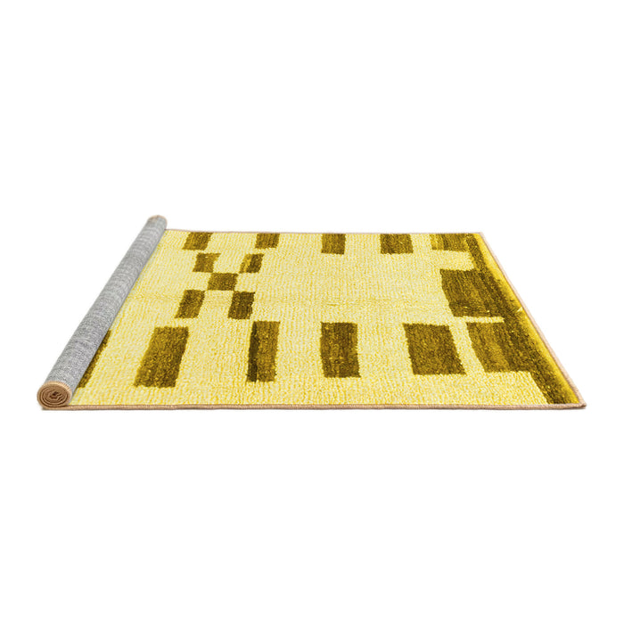 Sideview of Machine Washable Oriental Yellow Modern Rug, wshabs1818yw