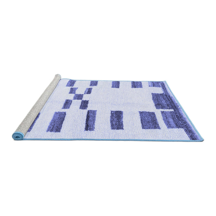 Sideview of Machine Washable Oriental Blue Modern Rug, wshabs1818blu