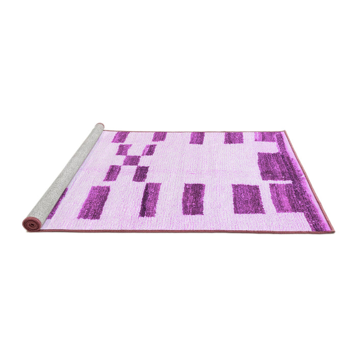 Sideview of Machine Washable Oriental Purple Modern Area Rugs, wshabs1818pur