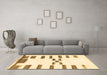 Machine Washable Oriental Brown Modern Rug in a Living Room,, wshabs1818brn