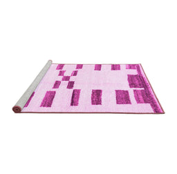 Sideview of Machine Washable Oriental Pink Modern Rug, wshabs1818pnk