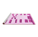 Sideview of Machine Washable Oriental Pink Modern Rug, wshabs1818pnk