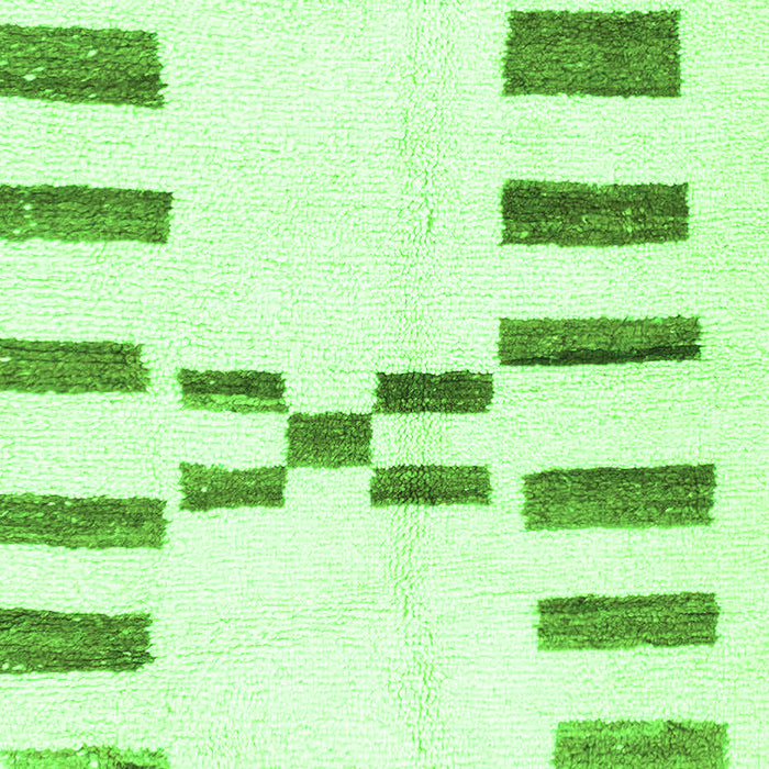 Machine Washable Oriental Green Modern Area Rugs, wshabs1818grn