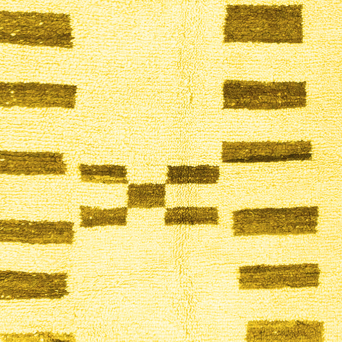 Machine Washable Oriental Yellow Modern Rug, wshabs1818yw