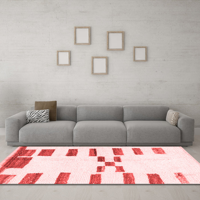 Modern Red Washable Rugs