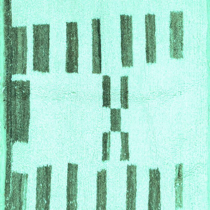 Square Machine Washable Oriental Turquoise Modern Area Rugs, wshabs1818turq