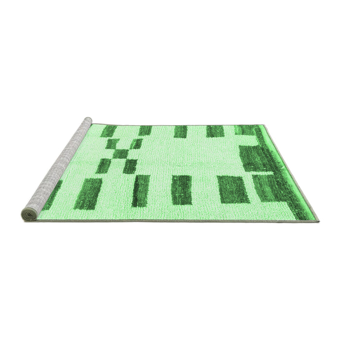 Sideview of Machine Washable Oriental Emerald Green Modern Area Rugs, wshabs1818emgrn