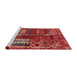 Sideview of Machine Washable Abstract Red Rug, wshabs1819